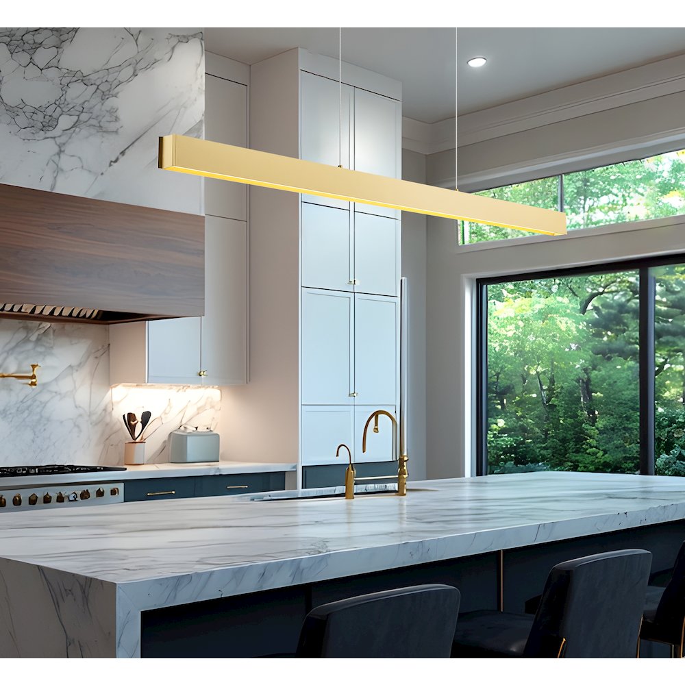 Z-Lite 1 Light Linear Chandelier, Gold. Picture 5