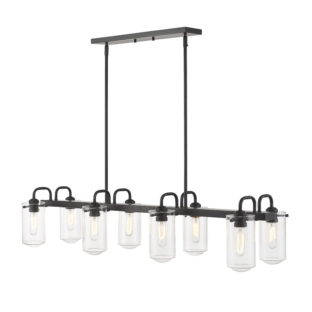 Z-Lite Delaney 8 Light Linear Chandelier, Matte Black. Picture 2