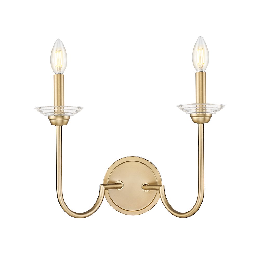 Z-Lite Allistair 2 Light Wall Sconce in Modern Gold color, Steel frame. Picture 2
