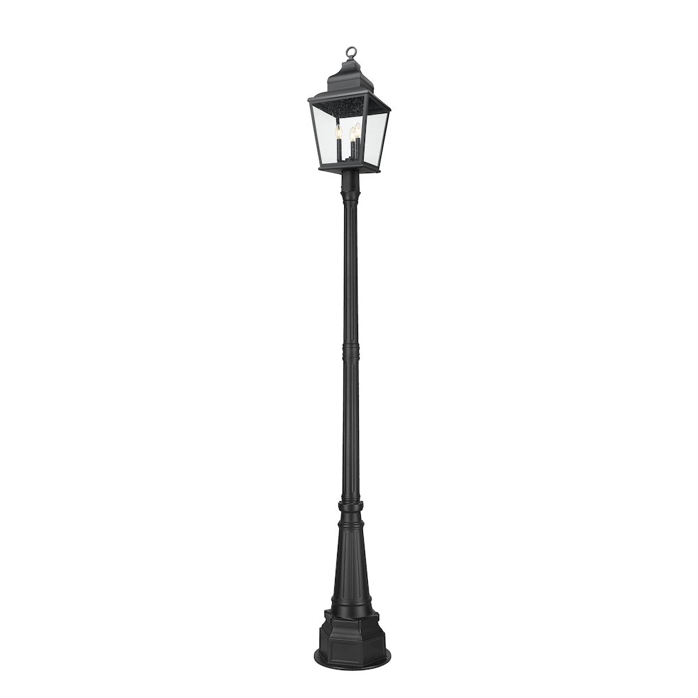 Z-Lite 3 Light Outdoor Post Mounted Fixture, Sand Black. Picture 3