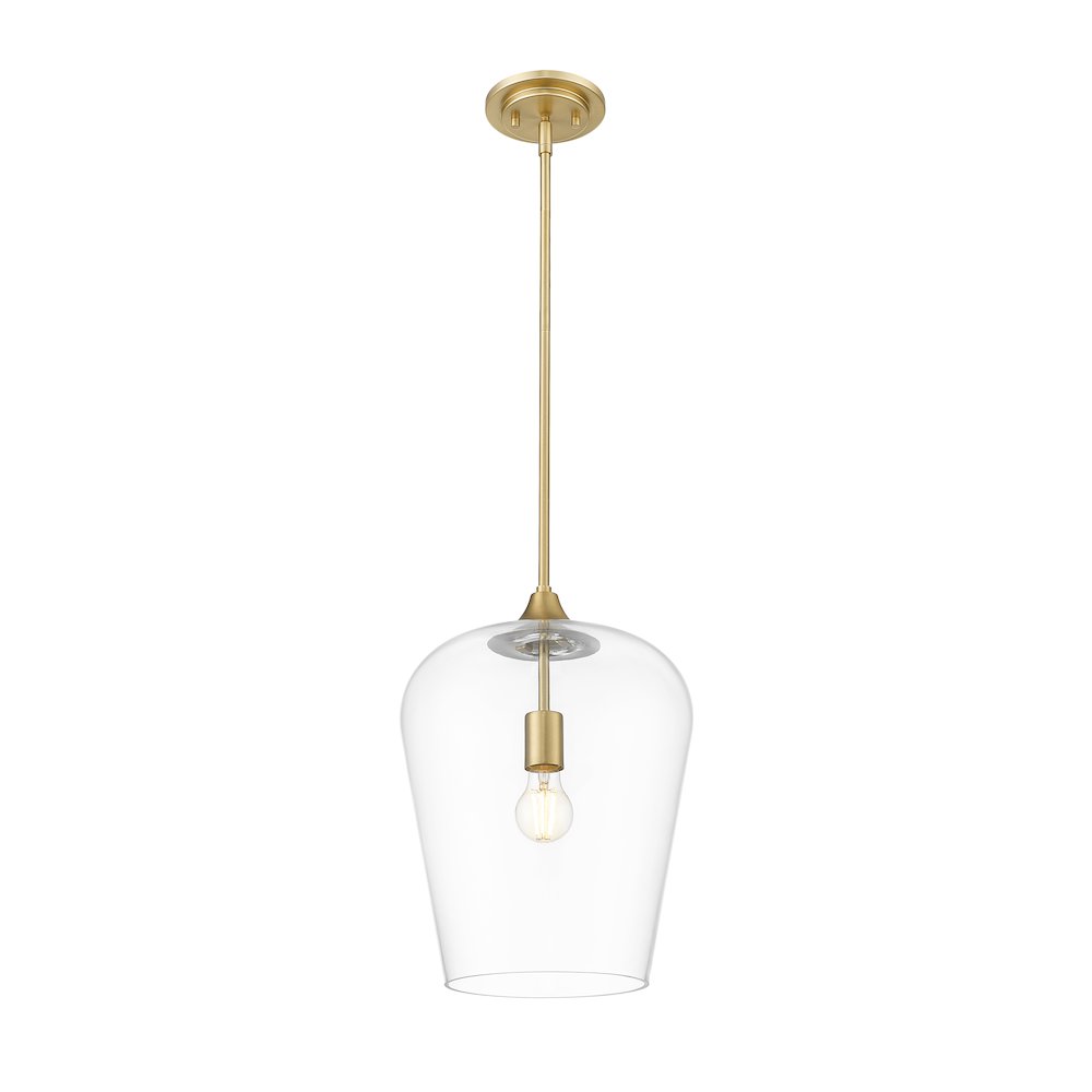 Z-Lite 1 Light Pendant, Burnished Brass. Picture 3