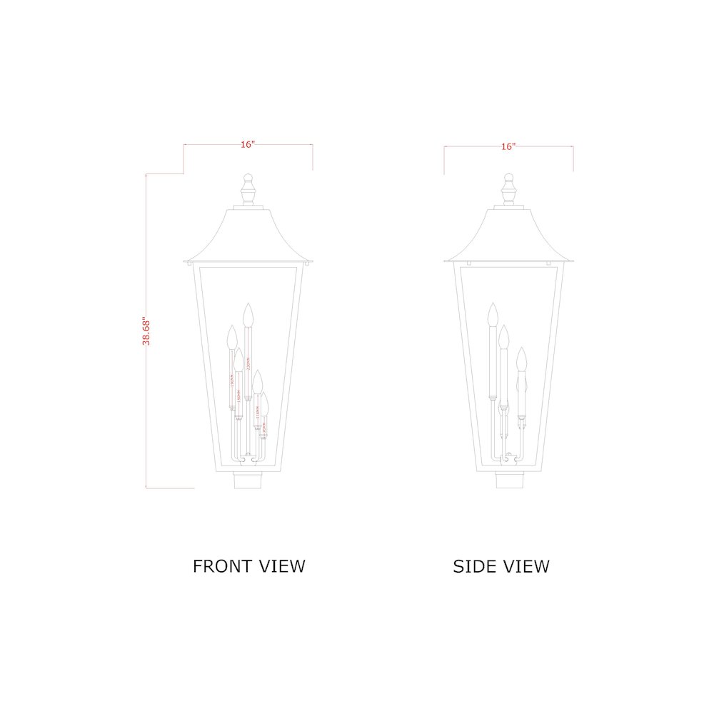 Z-Lite 5 Light Outdoor Post Mount Fixture. Picture 6