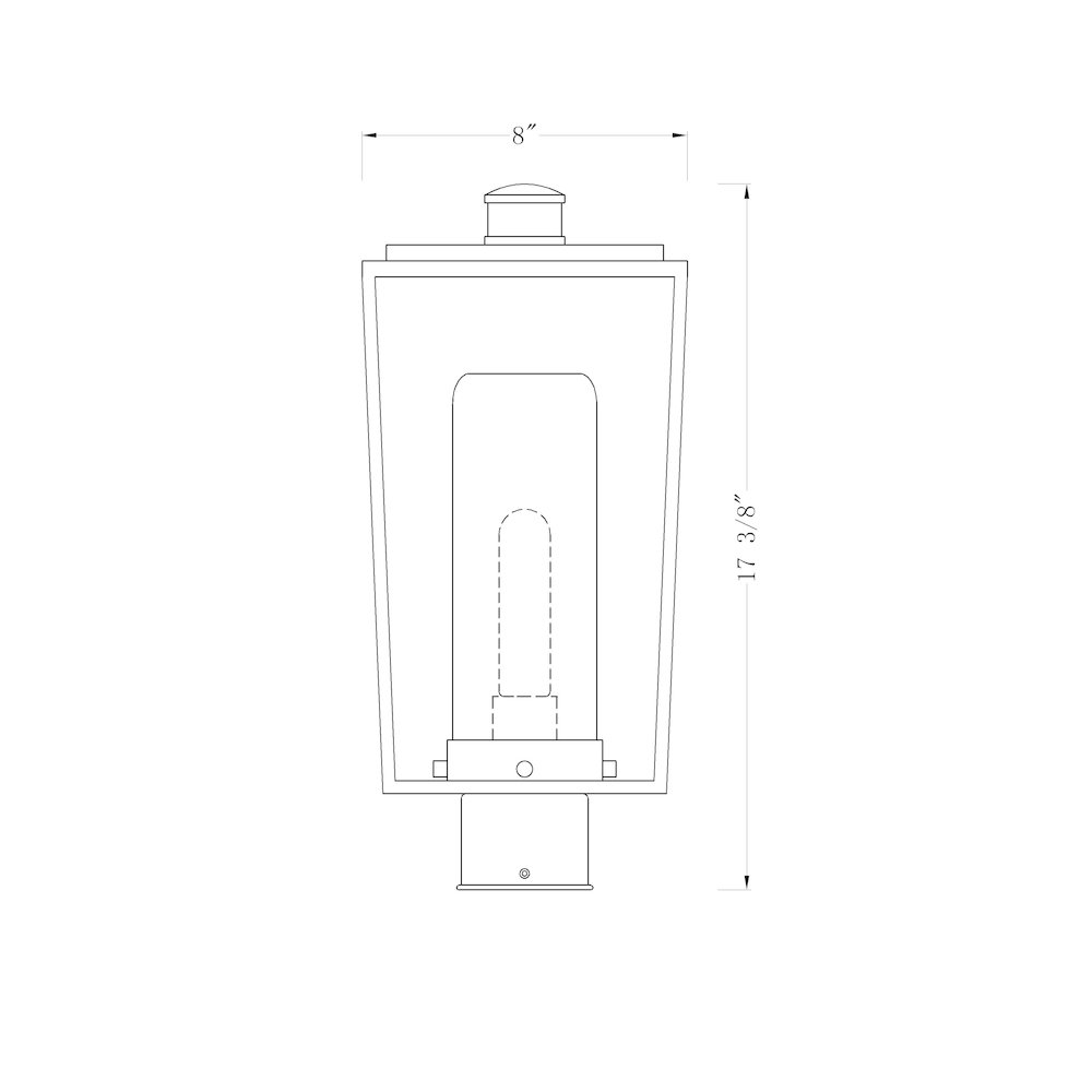 Z-Lite 1 Light Outdoor Post Mount Fixture. Picture 6