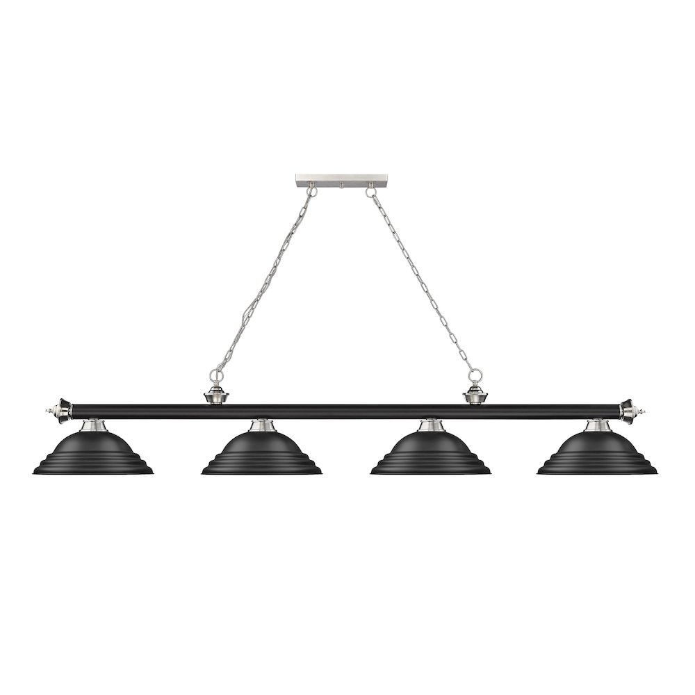 Z-Lite Cordon 4 Light Billiard, Steel Frame, Matte Black Shade Color. Picture 2