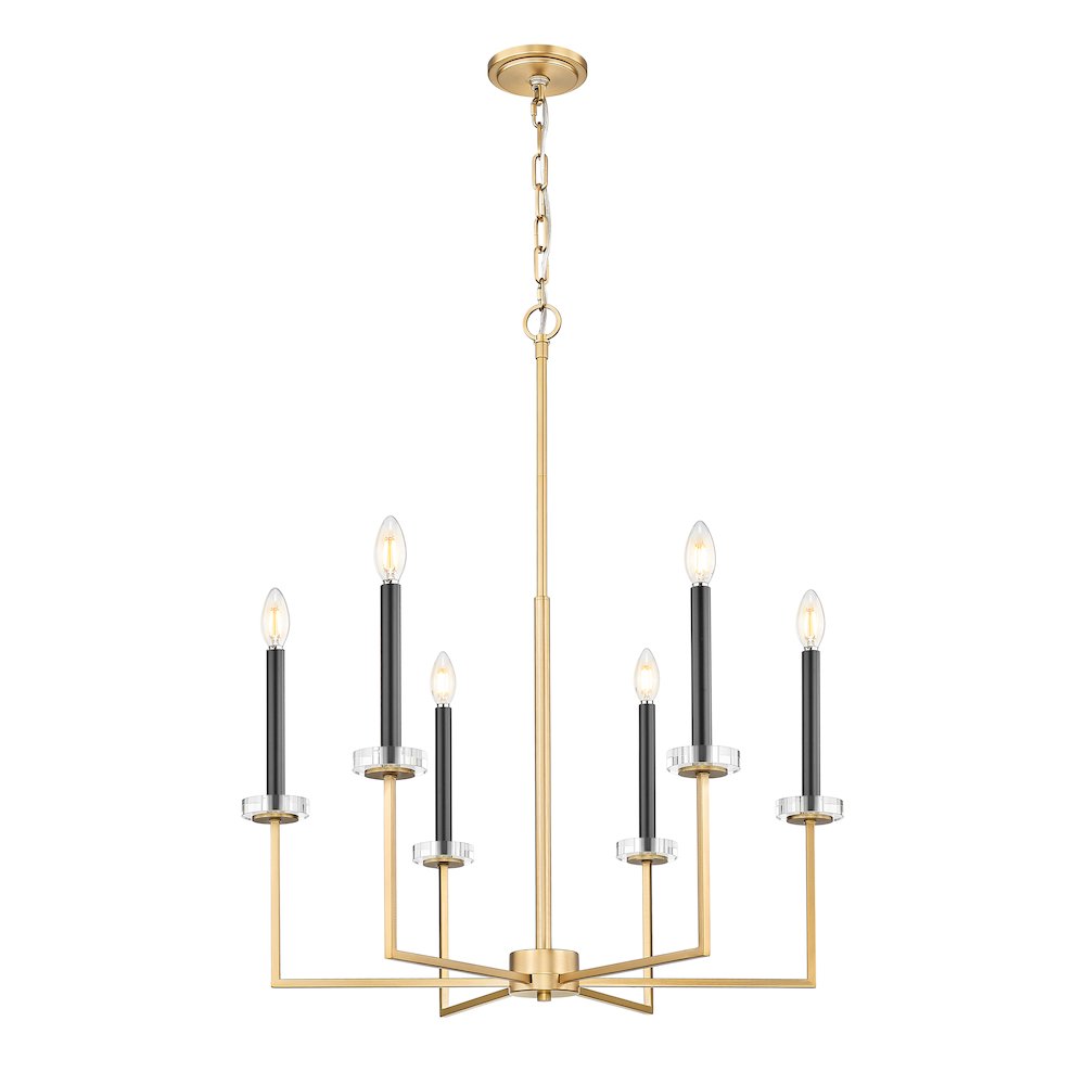 Z-Lite 6 Light Chandelier, Mordern Gold. Picture 3
