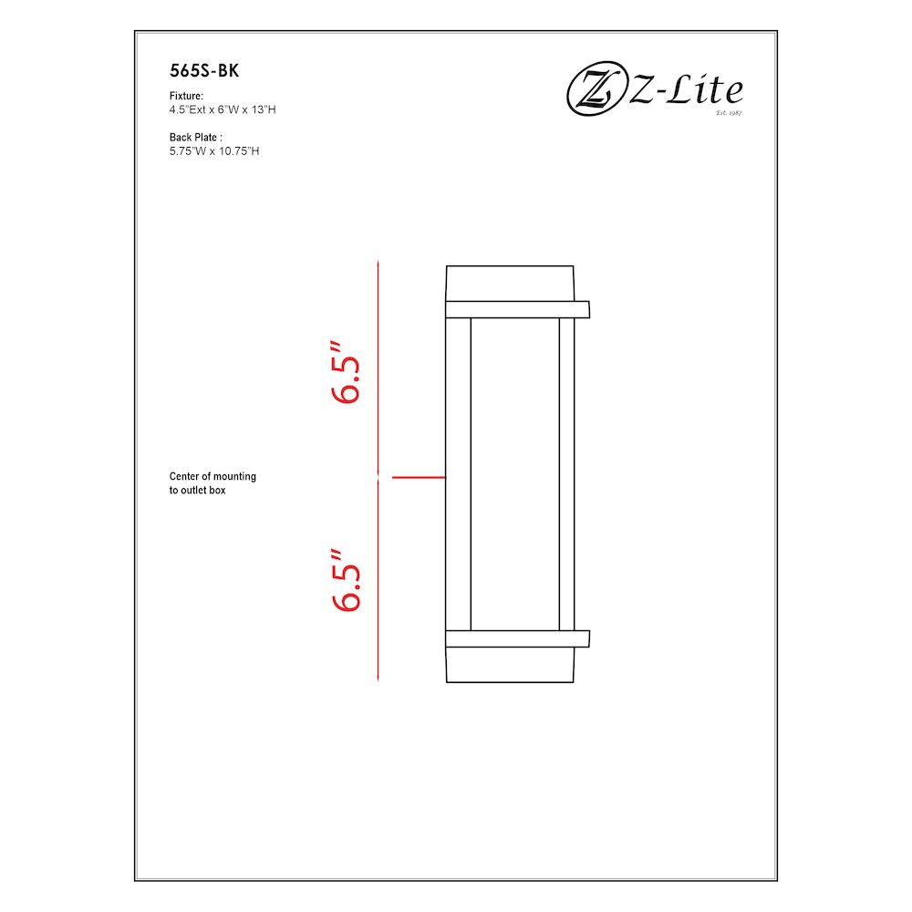 Z-Lite 1 Light Outdoor Wall Light. Picture 2