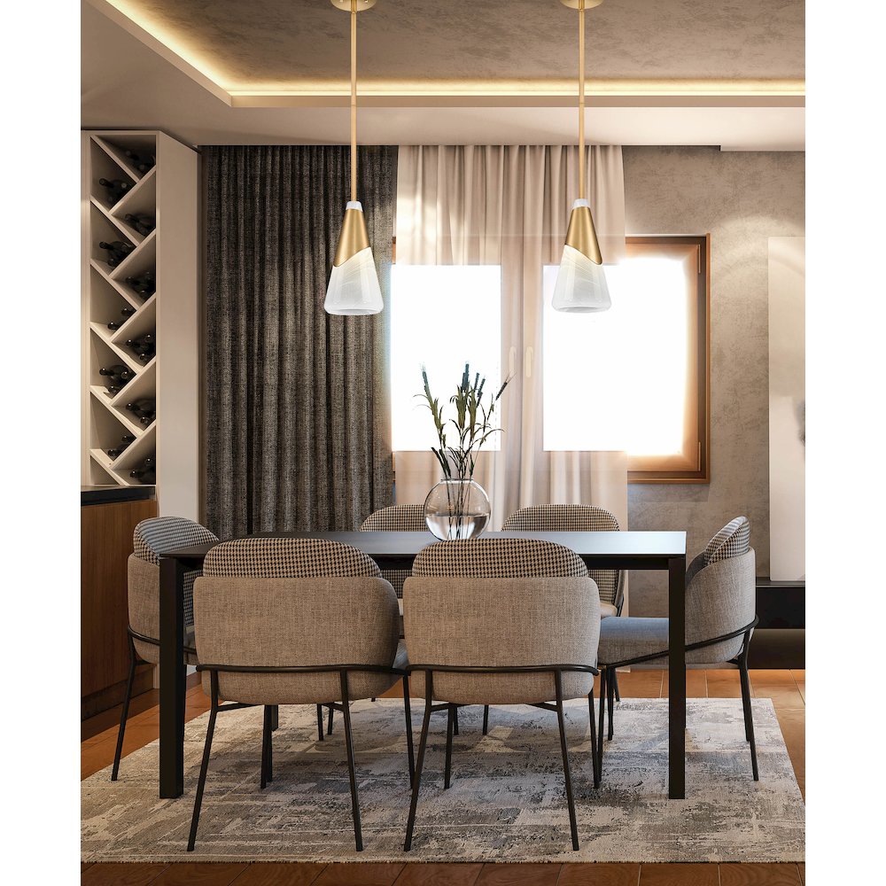 Z-Lite Aimie 1 Light Pendant, Modern Gold. Picture 6