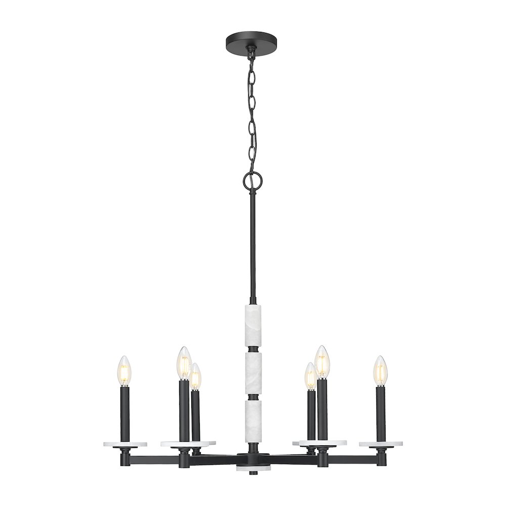 Z-Lite Kaden 6 Light Chandelier in Matte Black color, Steel frame. Picture 3