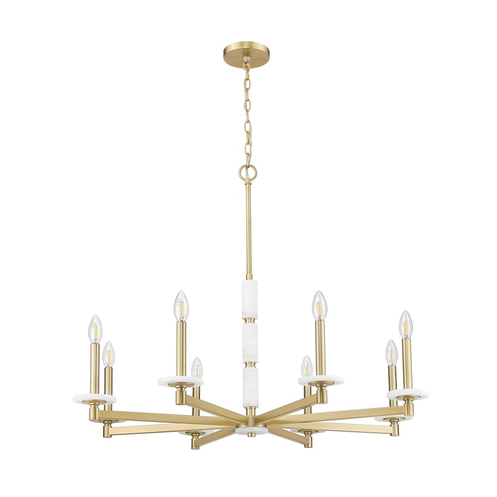 Z-Lite Kaden 8 Light Chandelier in Modern Gold color, Steel frame. Picture 5
