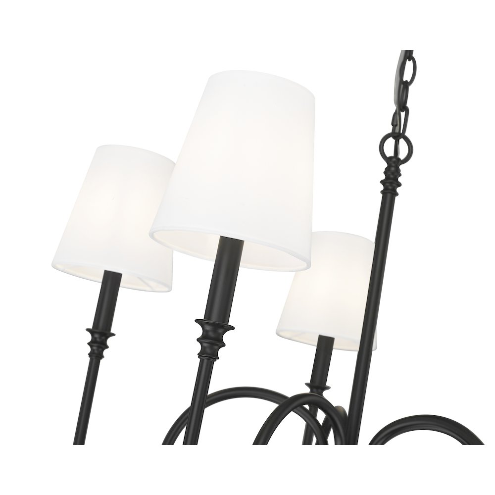 Z-Lite 5 Light Chandelier, Matte Black. Picture 4
