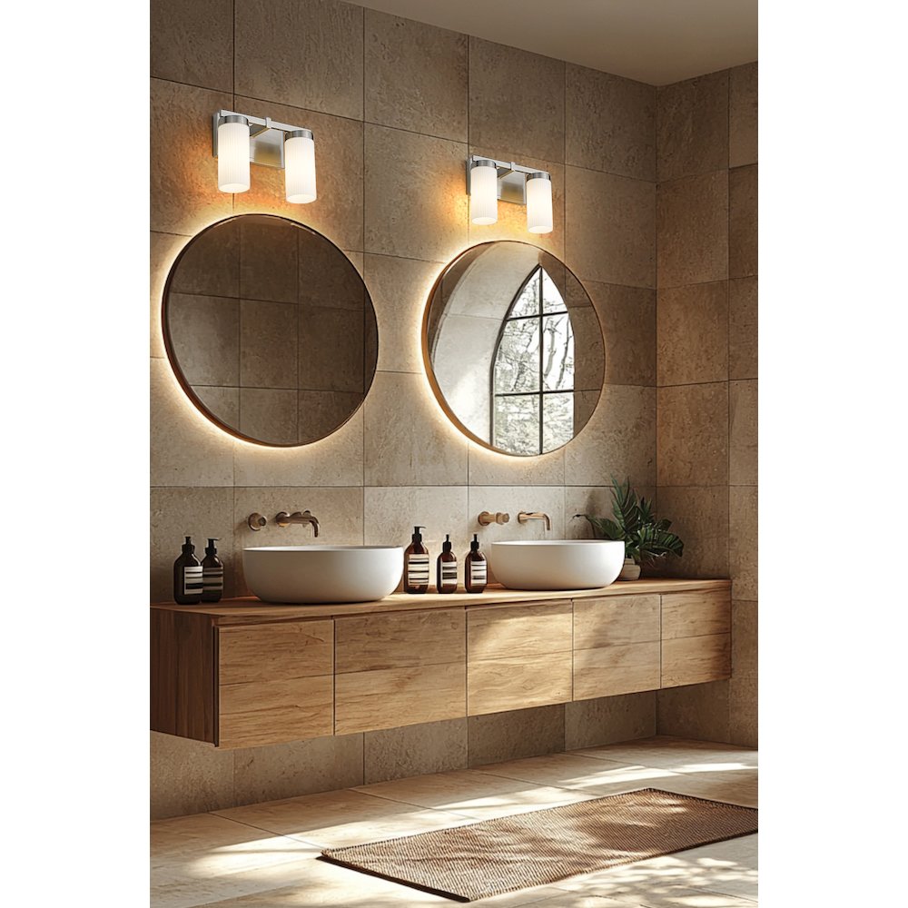 Z-Lite Danica 2 Light Vanity in Brushed Nickel color, Steel frame. Picture 7