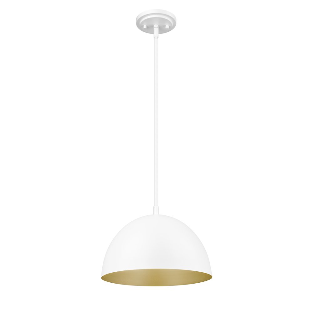 Z-Lite 1 Light Pendant, Matte White. Picture 7