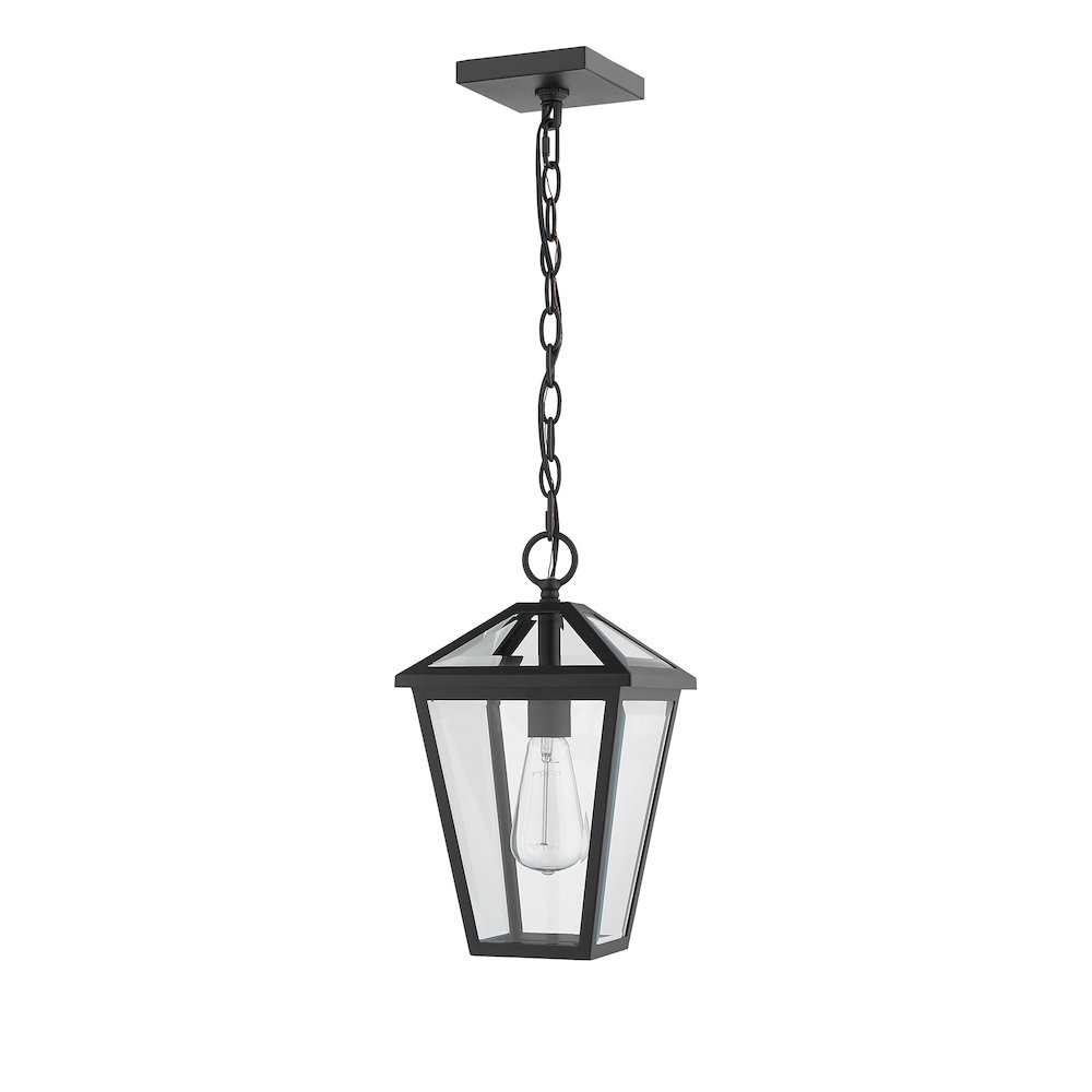 Z-Lite Talbot 1 Light Outdoor Chain Mount Ceiling Fixture, Black. Picture 5