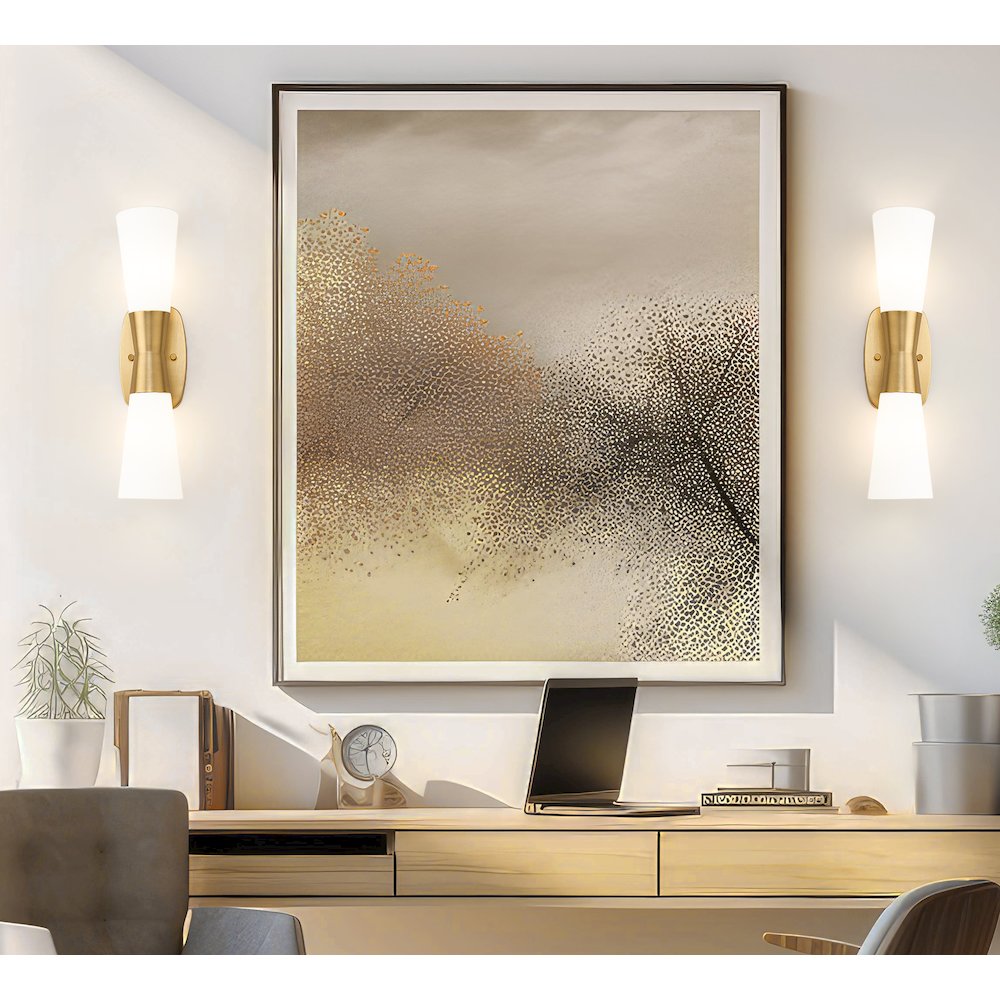 Z-Lite 2 Light Wall Sconce, Modern Gold. Picture 6