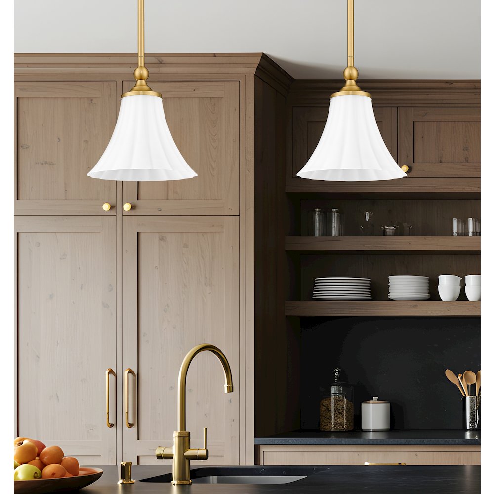 Z-Lite 1 Light Pendant, Modern Gold. Picture 6
