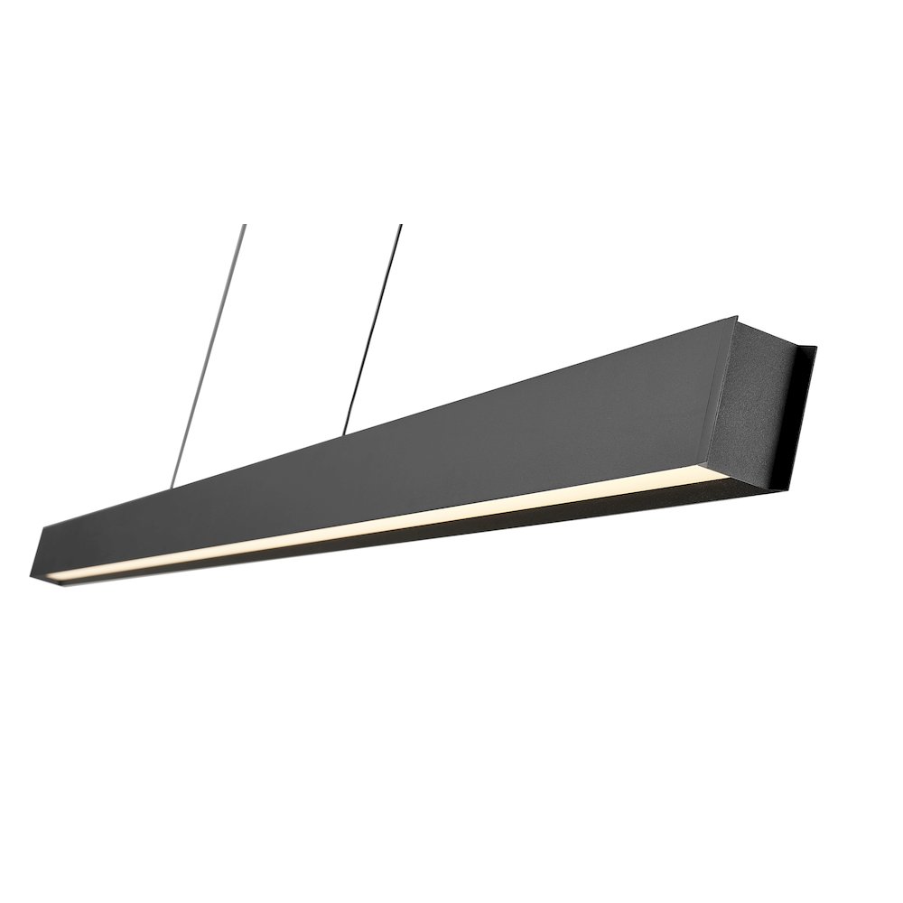Z-Lite 1 Light Linear Chandelier, Matte Black. Picture 4