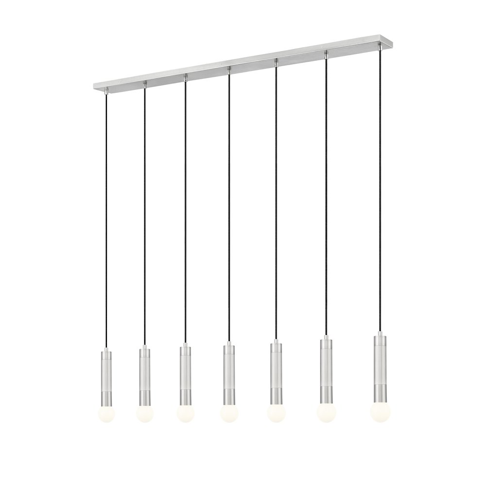 Z-Lite Stari 7 Light Linear Chandelier in Brushed Nickel color, Steel frame. Picture 1