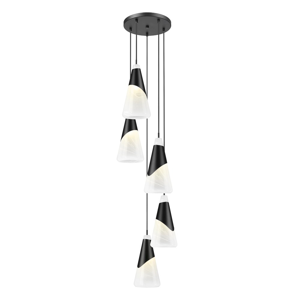 Z-Lite Aimie 5 Light Chandelier, Matte Black. Picture 3