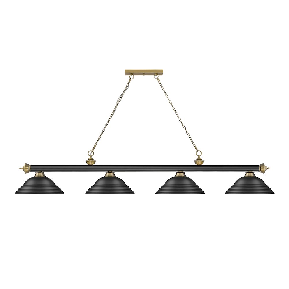 Z-Lite Cordon 4 Light Billiard, Steel Frame, Matte Black Shade Color. Picture 2