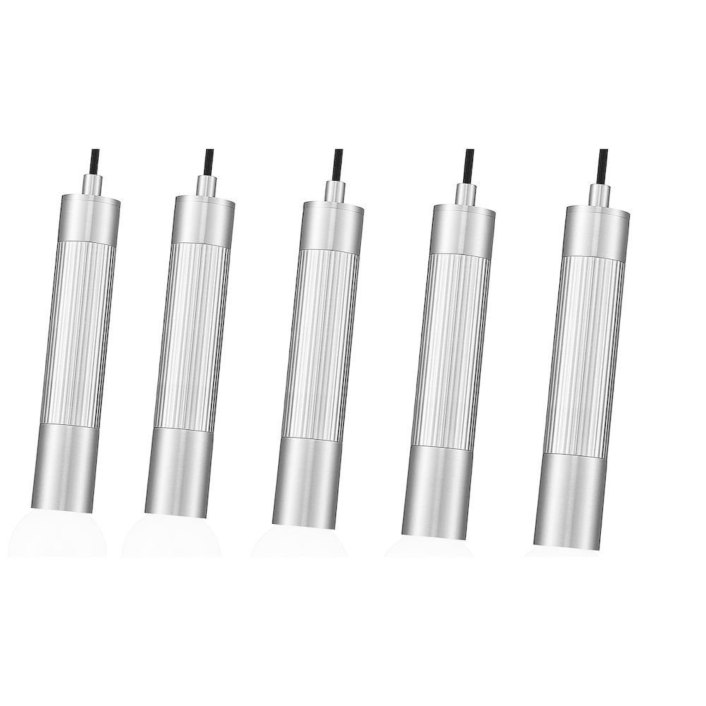 Z-Lite Stari 5 Light Linear Chandelier in Brushed Nickel color, Steel frame. Picture 4