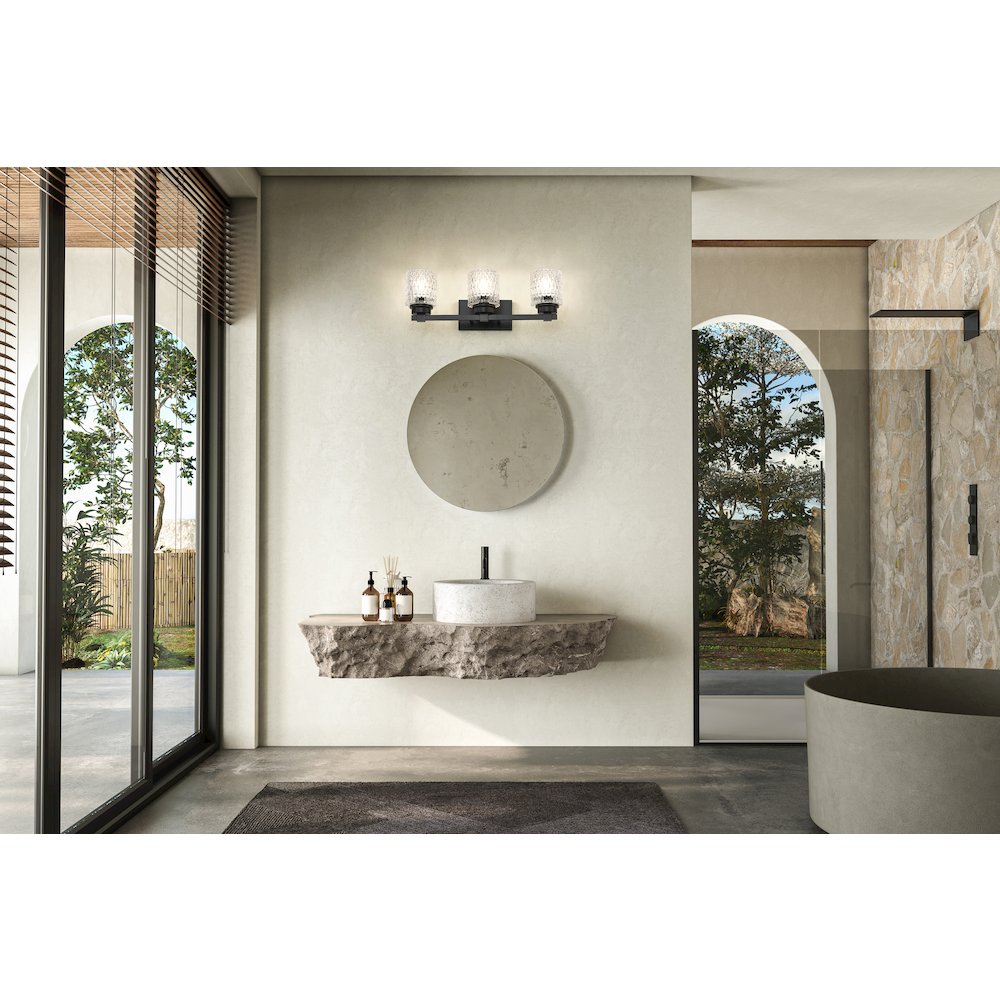Z-Lite 3 Light Vanity, Matte Black. Picture 6