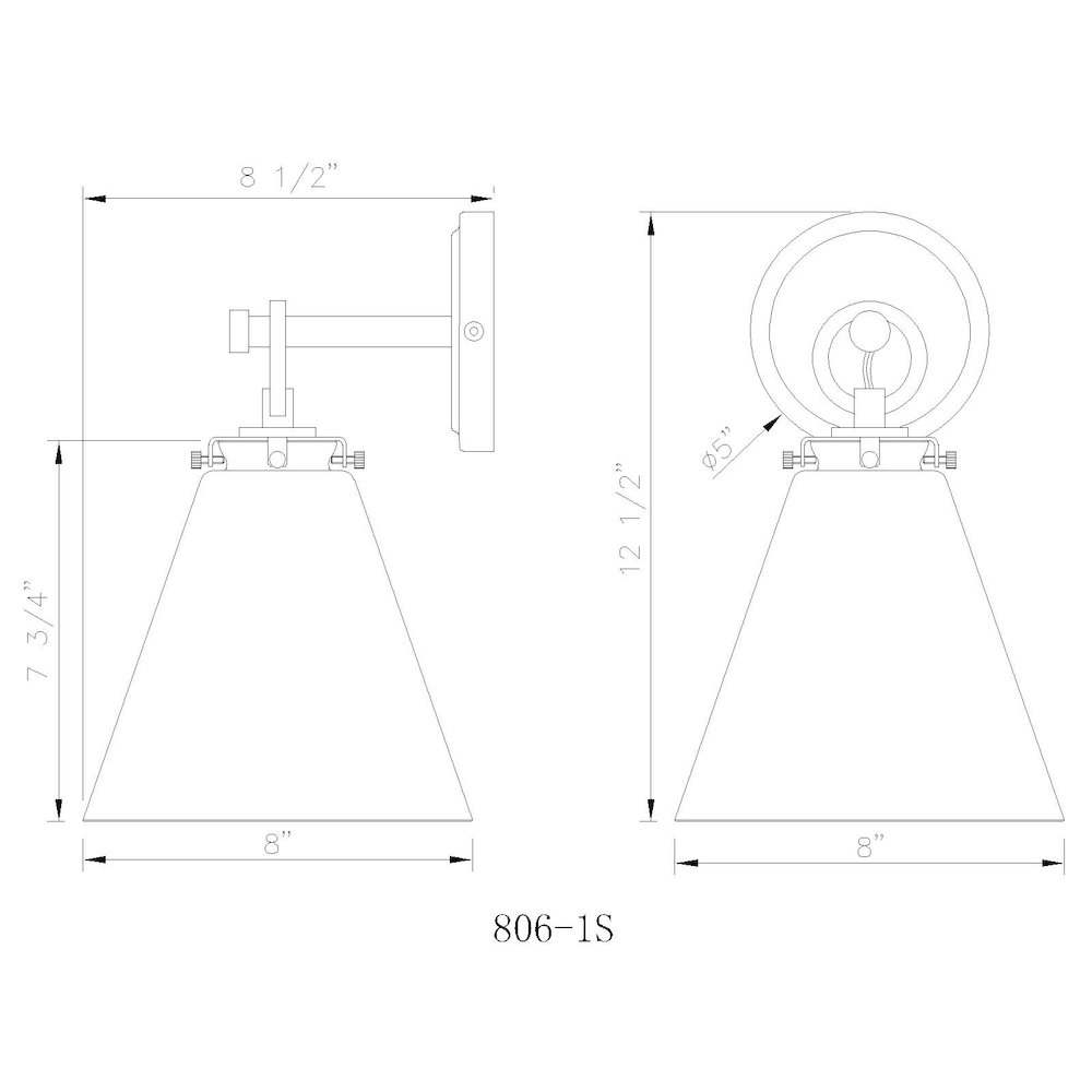 Z-Lite 1 Light Wall Sconce. Picture 8