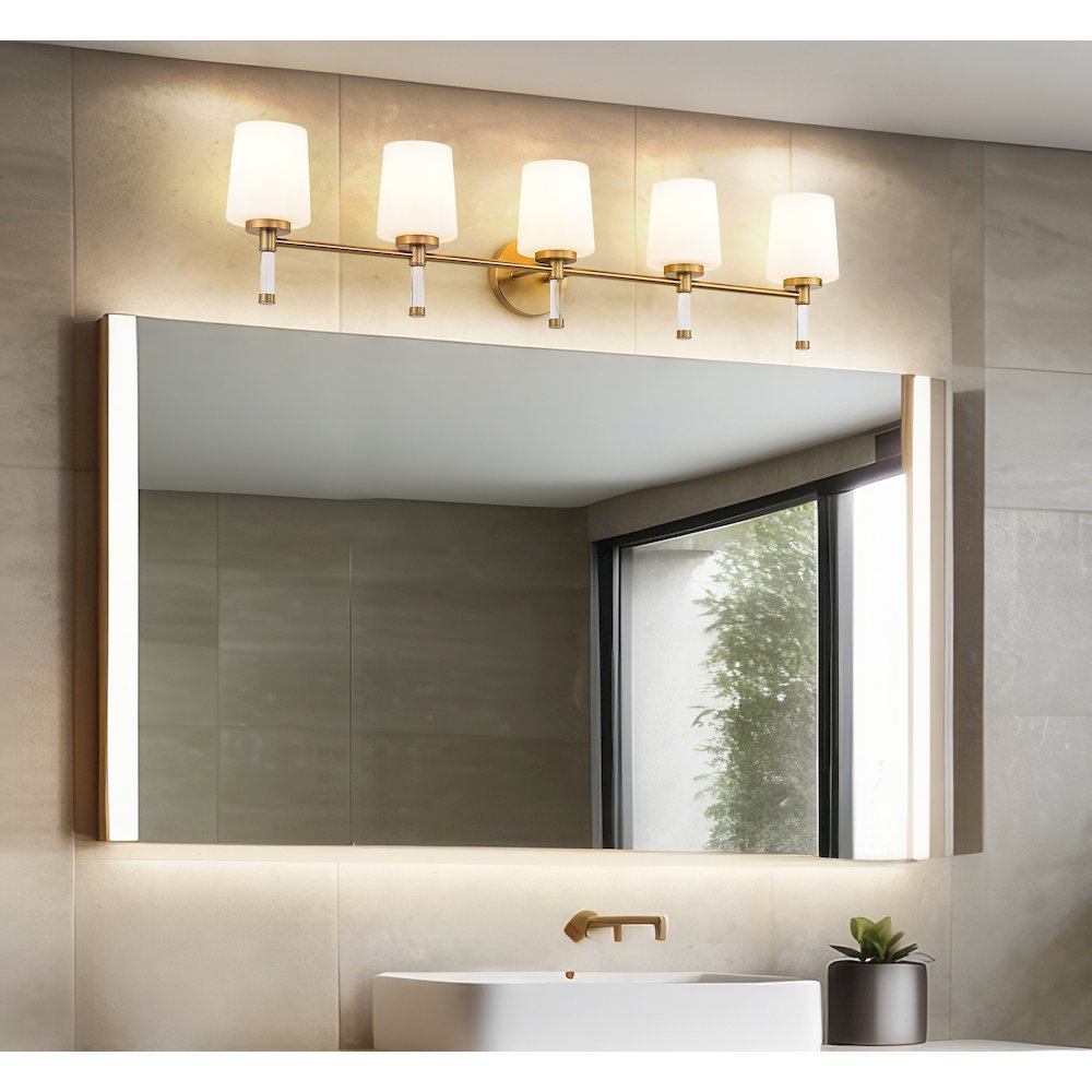 Z-Lite 5 Light Vanity, Modern Gold. Picture 5