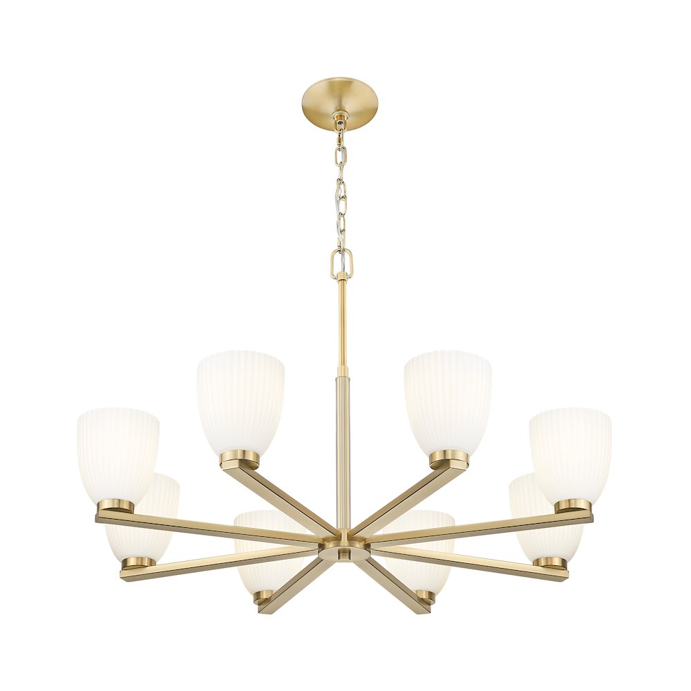Z-Lite Naya 8 Light Chandelier in Modern Gold color, Steel frame. Picture 2