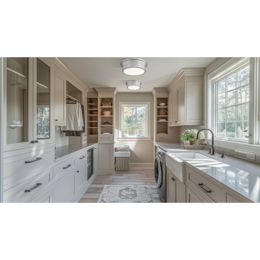 Z-Lite 1 Light Flush Mount, Brushed Nickel. Picture 6