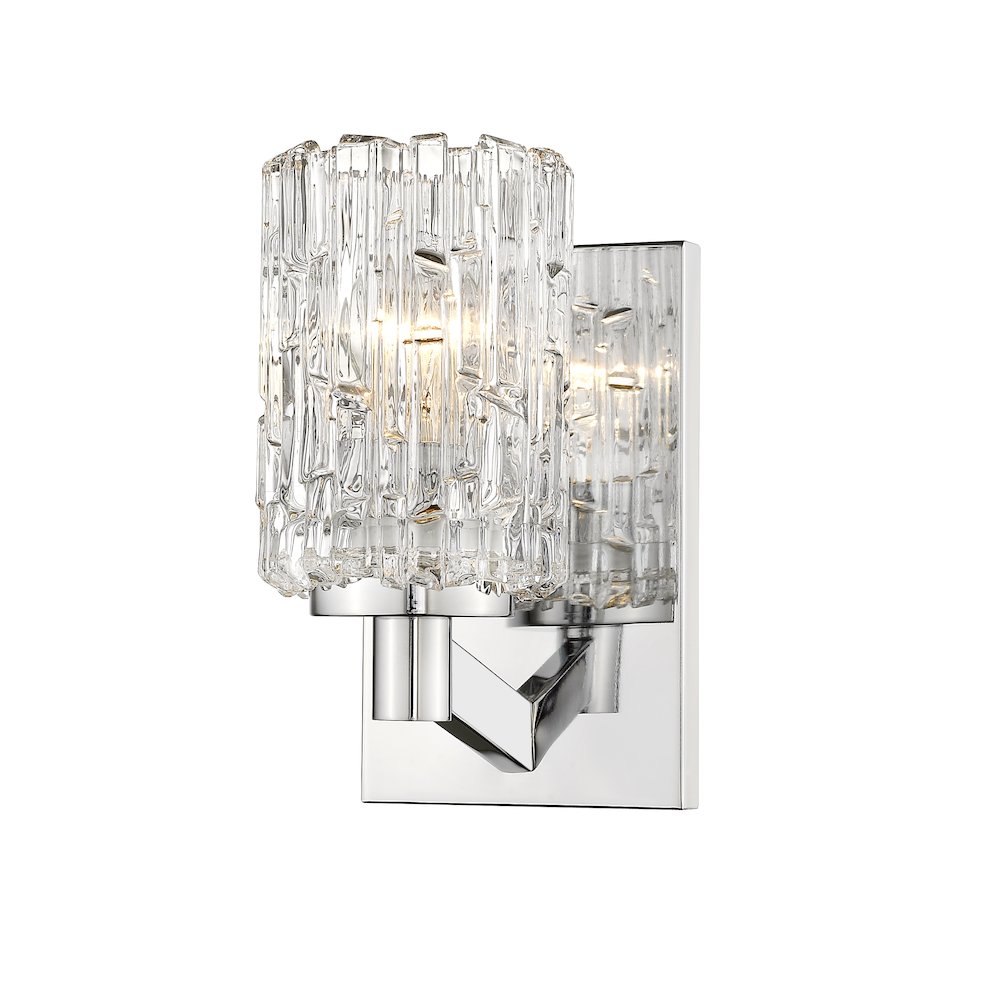 Z-Lite Aubrey 1 Light Wall Sconce in Chrome Frame Finish. Picture 1
