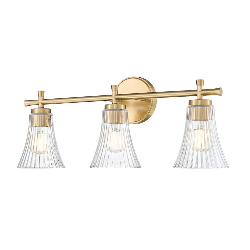 Z-Lite Belle 3 Light Vanity in Modern Gold color, Steel frame. Picture 1