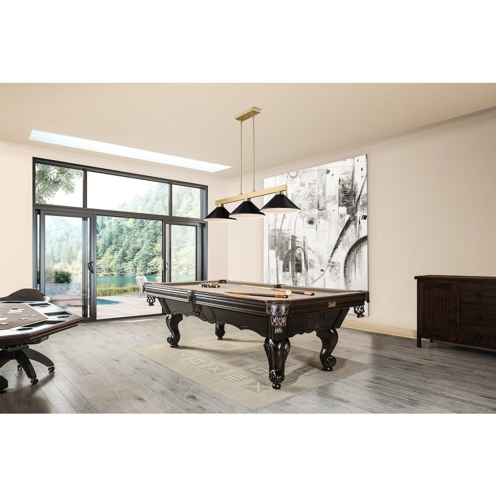 Z-Lite Cobalt 3 Light Billiard, Steel Frame, Matte Black Shade Color. Picture 6