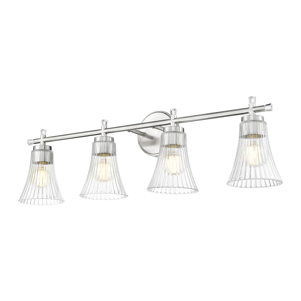Z-Lite Belle 4 Light Vanity in Brushed Nickel color, Steel frame. Picture 3