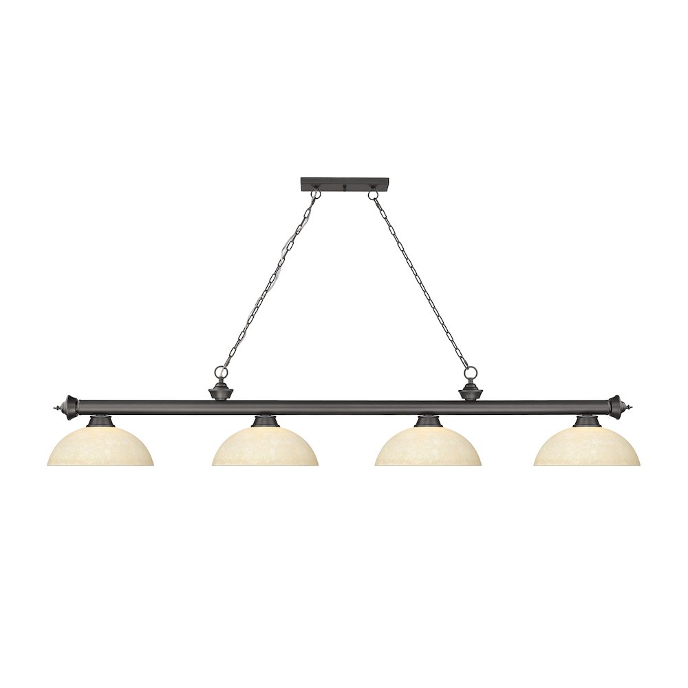 Z-Lite Cordon 4 Light Billiard, Steel Frame, Golden Mottle Shade Color. Picture 2