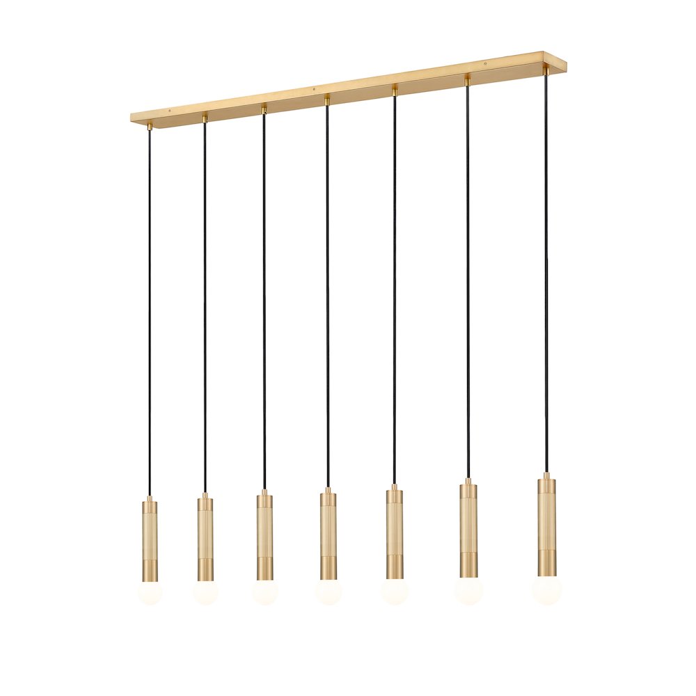 Z-Lite Stari 7 Light Linear Chandelier in Modern Gold color, Steel frame. Picture 1