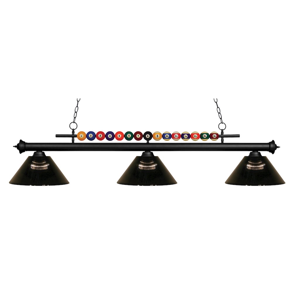 Z-Lite Shark 3 Light Billiard, Steel Frame, Smoke Shade Color. Picture 1