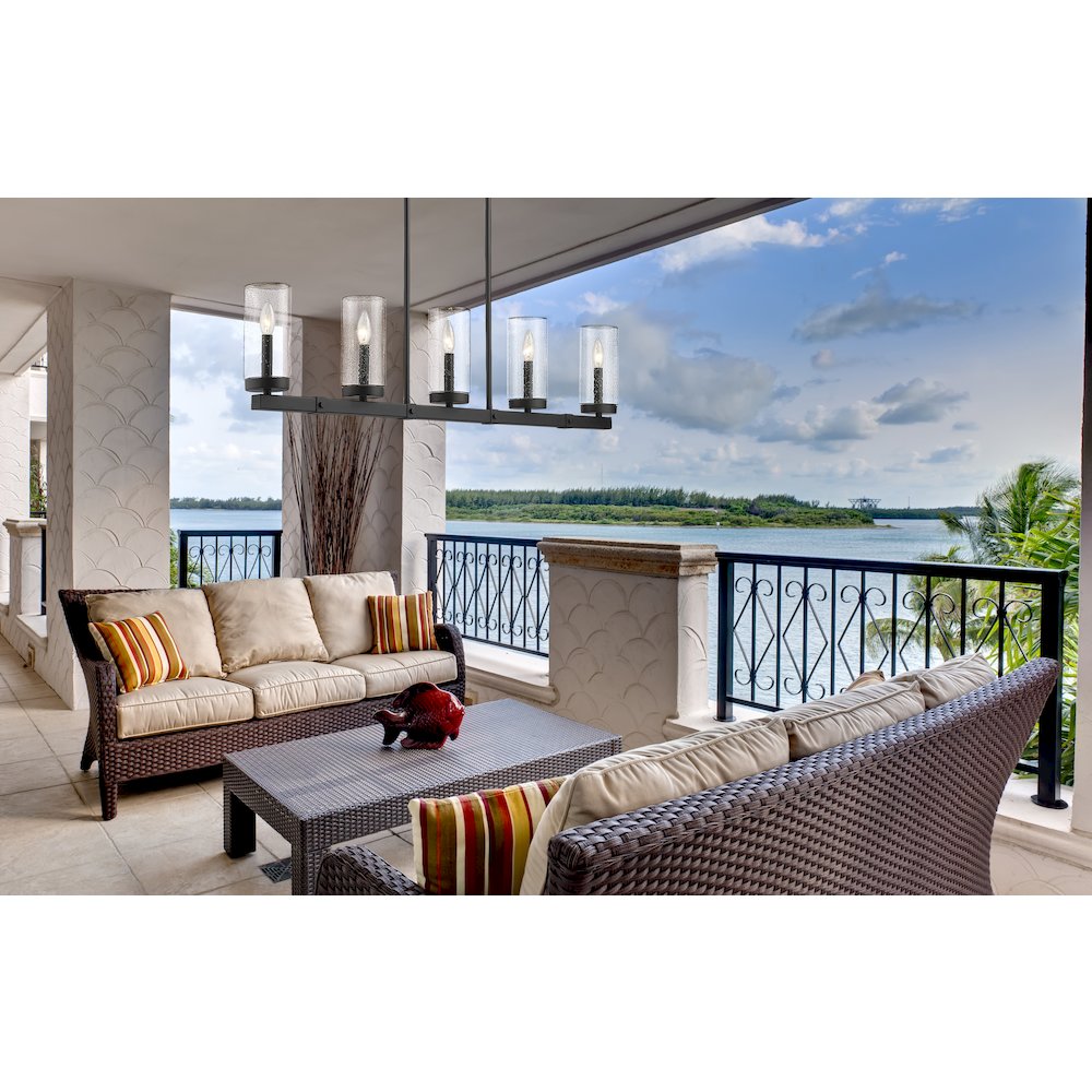 Z-Lite 5 Light Outdoor Linear Chandelier. Picture 6