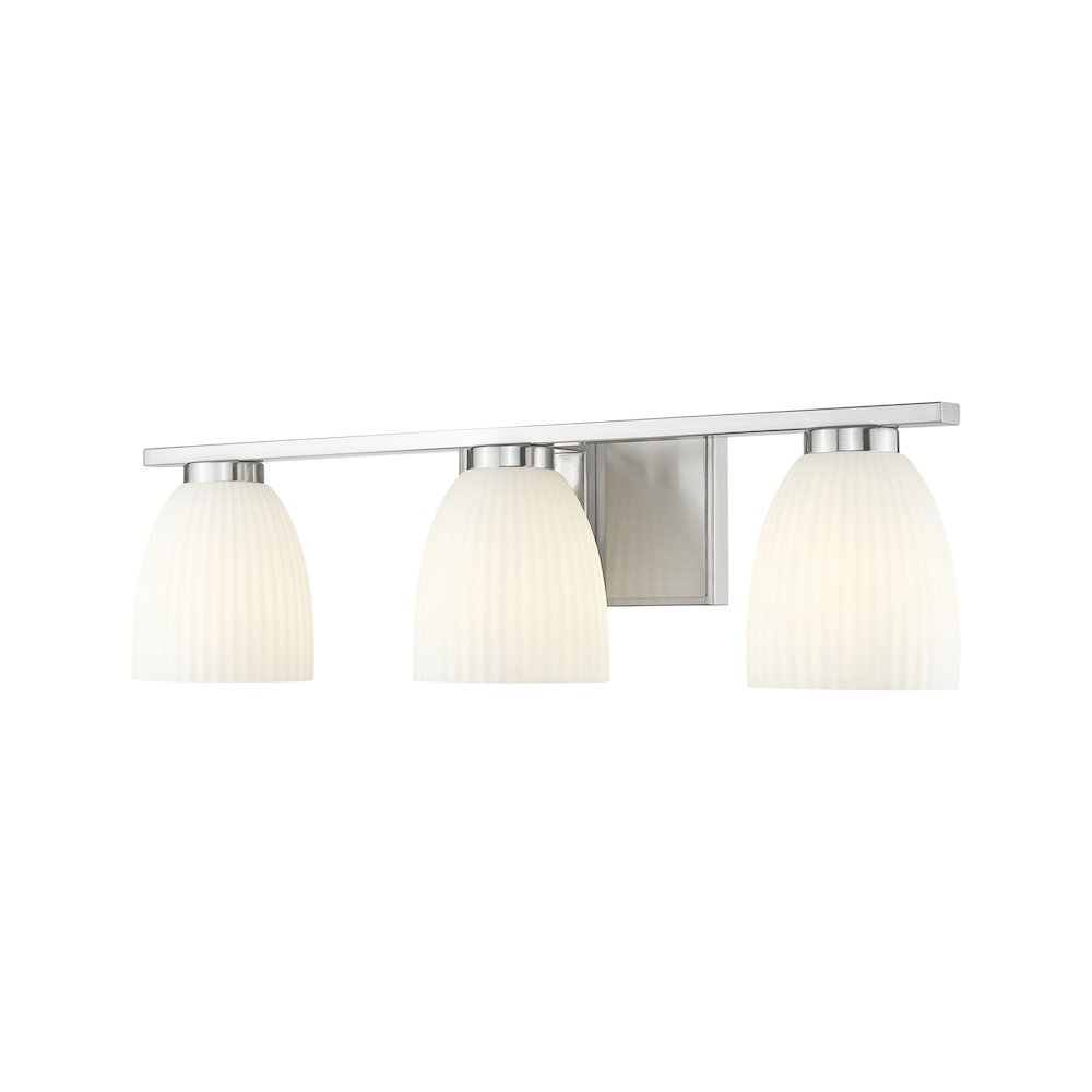 Z-Lite Naya 3 Light Vanity in Brushed Nickel color, Steel frame. Picture 1