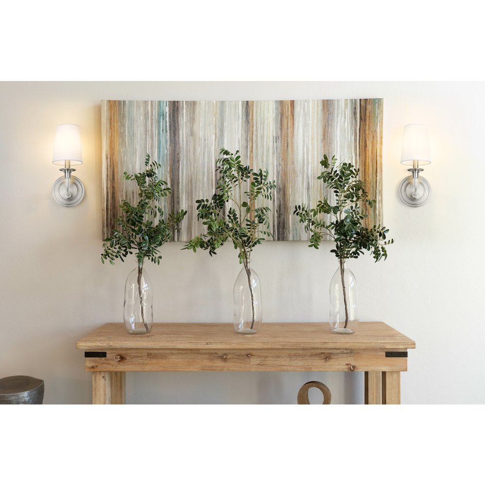 Z-Lite Katerina 1 Light Wall Sconce in Brushed Nickel Frame Finish. Picture 6