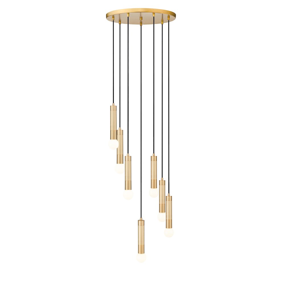 Z-Lite Stari 7 Light Chandelier in Modern Gold color, Steel frame. Picture 1