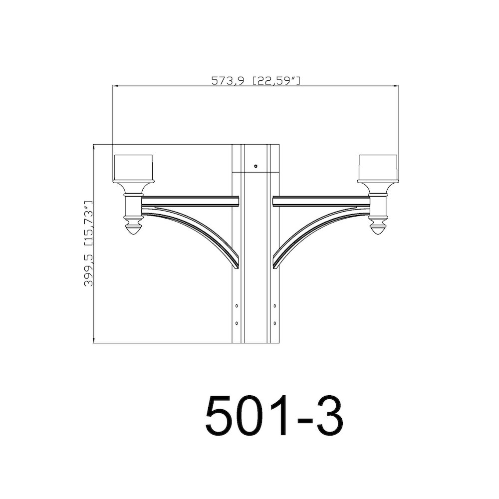 Z-Lite 3 Light Outdoor Posts + Hardware, Black Frame Finish. Picture 2