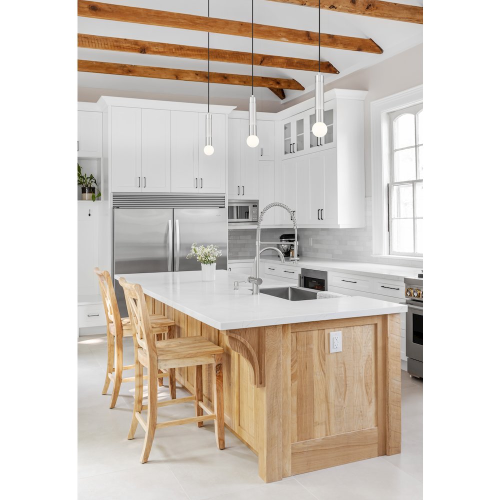 Z-Lite Stari 1 Light Pendant in Brushed Nickel color, Steel frame. Picture 6