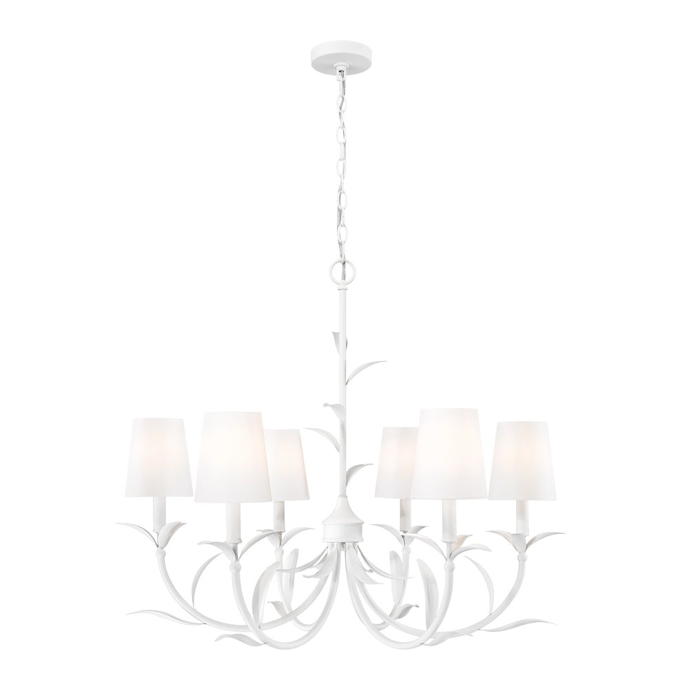 Z-Lite 6 Light Chandelier, Textured White. Picture 1