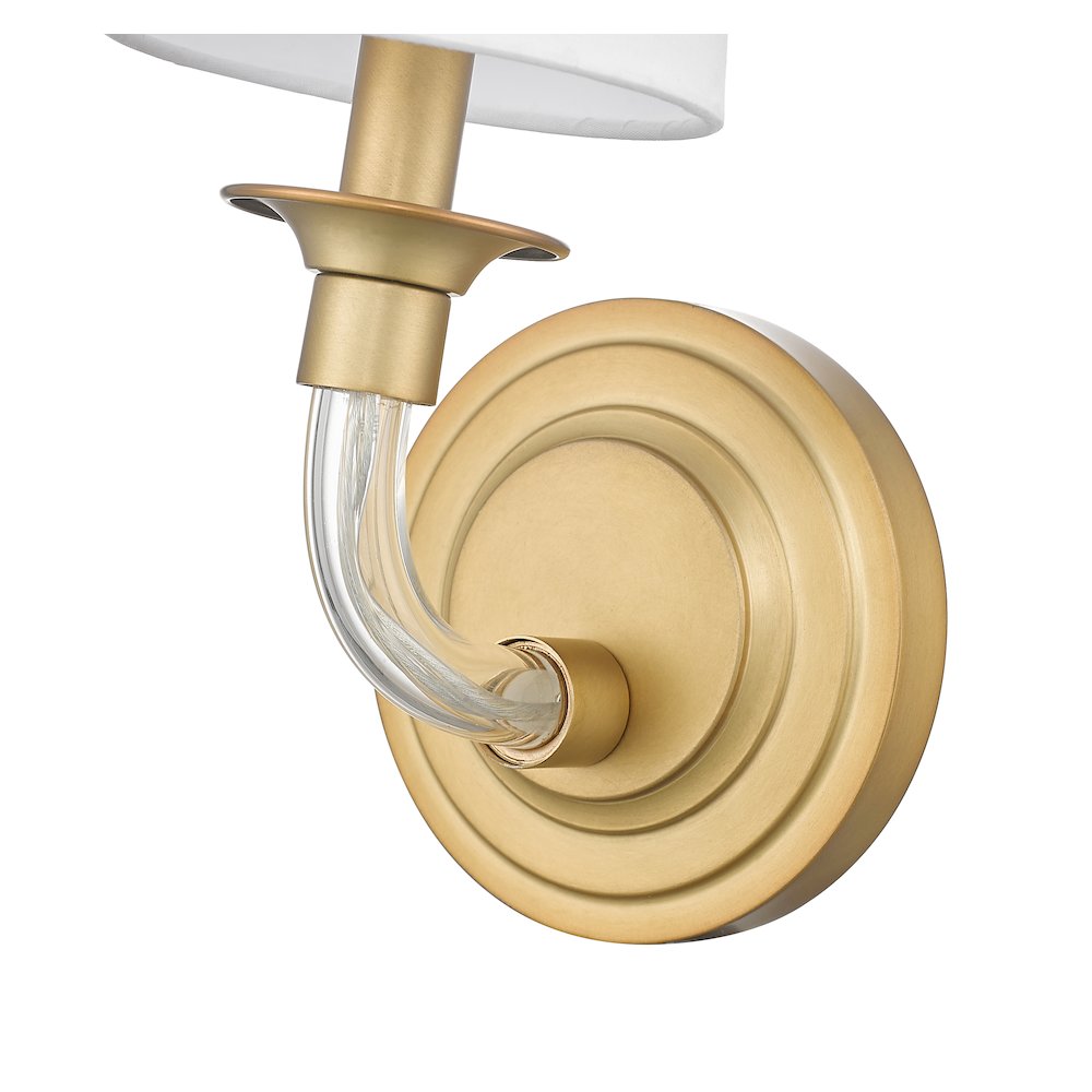 Z-Lite Katerina 1 Light Wall Sconce in Rubbed Brass Frame Finish. Picture 4