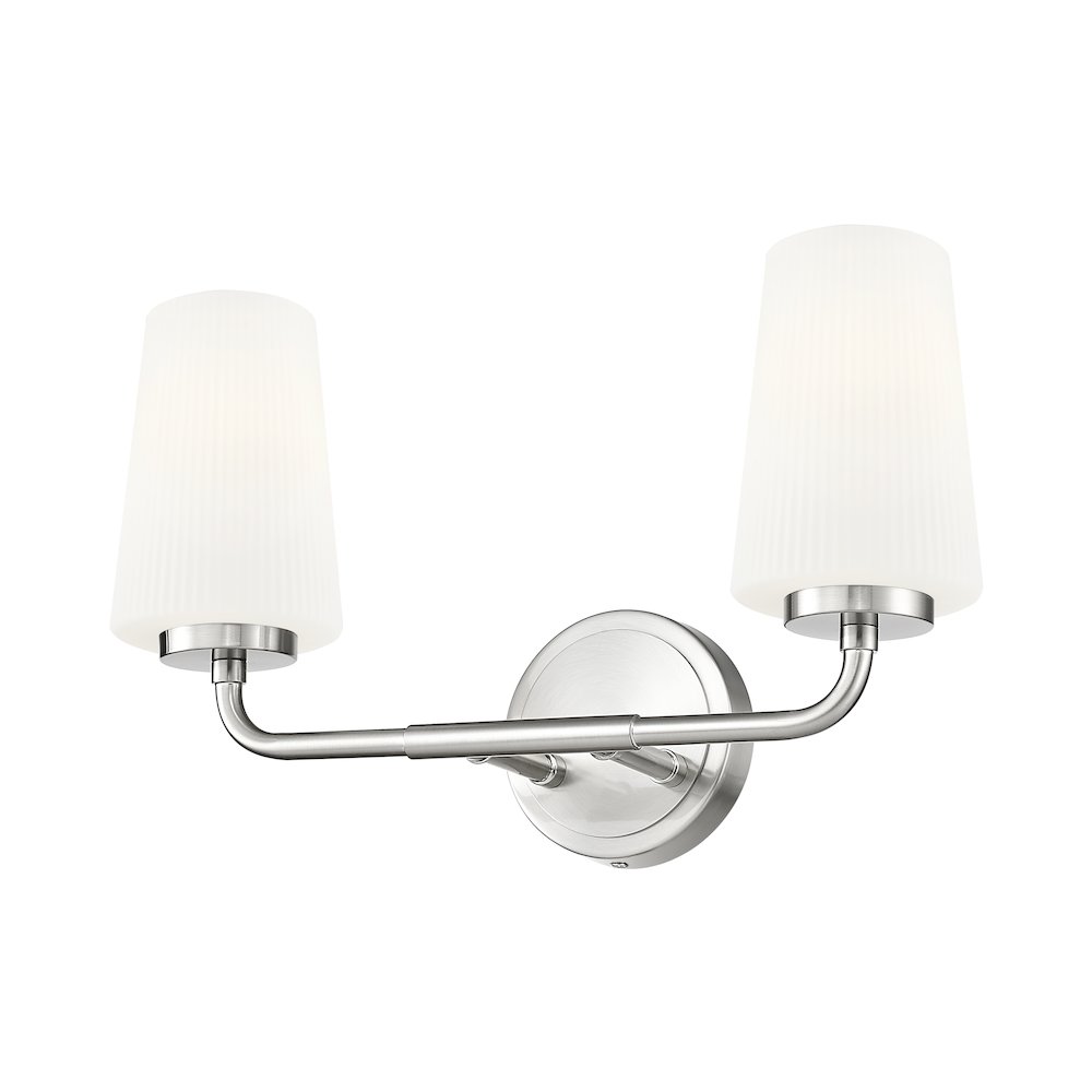 Z-Lite Montford 2 Light Vanity in Brushed Nickel color, Steel frame. Picture 3