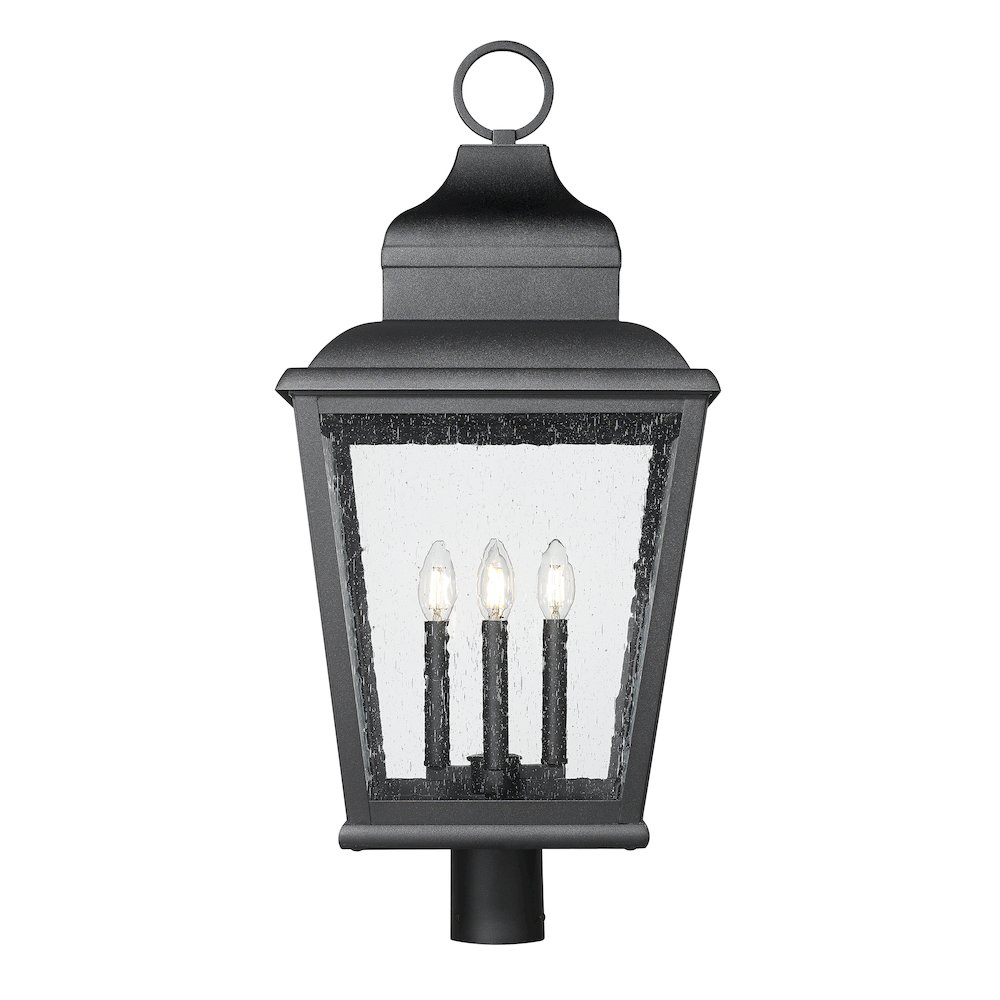 Z-Lite 4 Light Outdoor Post Mount Fixture, Sand Black. Picture 2