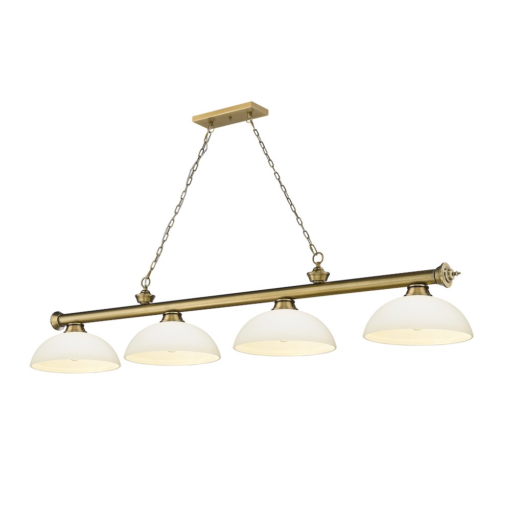 Z-Lite Cordon 4 Light Billiard, Steel Frame, Matte Opal Shade Color. Picture 1