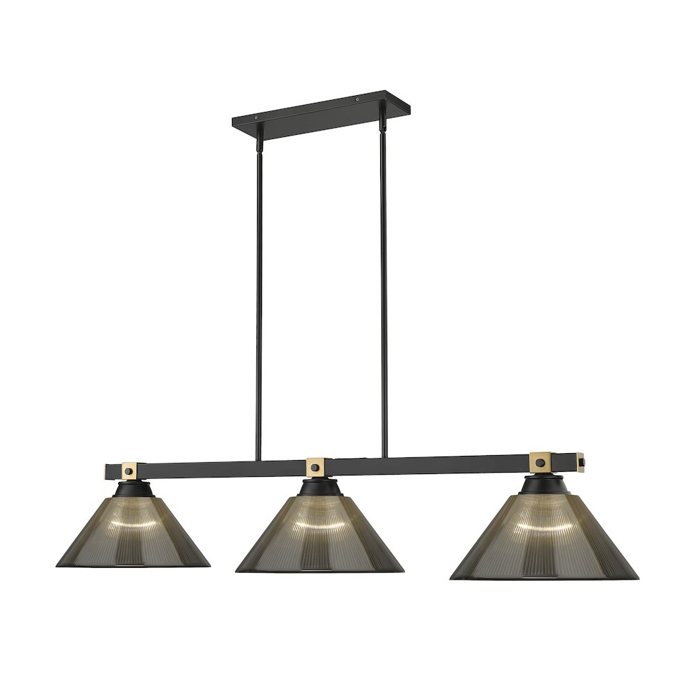 Z-Lite Bronte 3 Light Billiard, Steel Frame, Smoke Shade Color. Picture 3