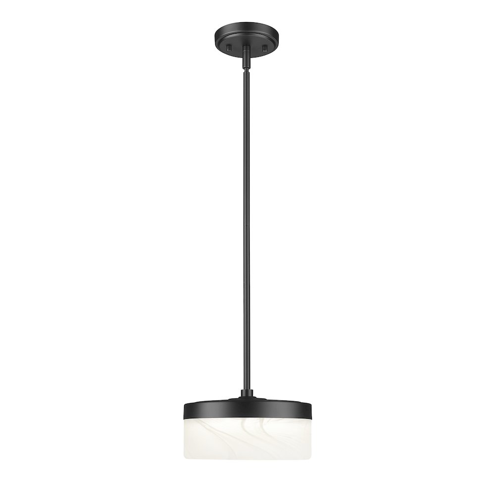 Z-Lite 1 Light Pendant, Matte Black. Picture 1