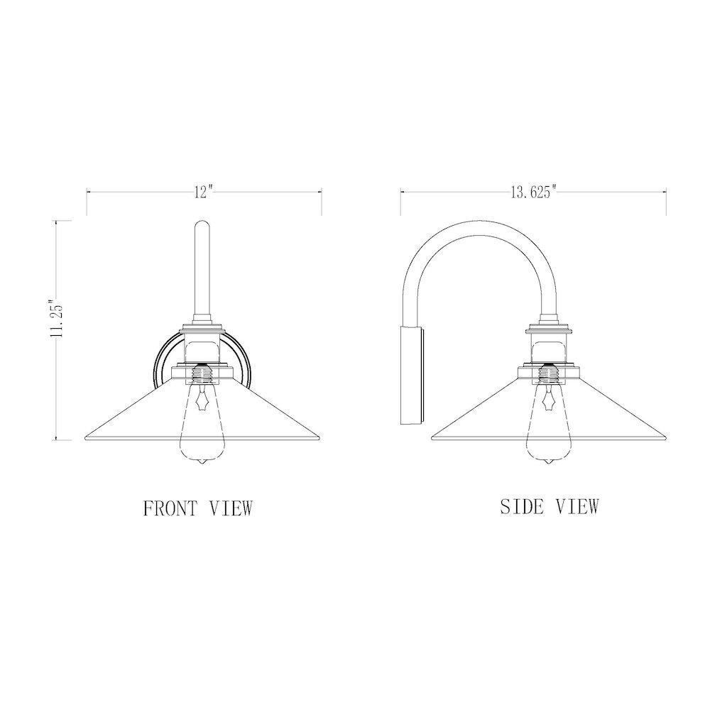 Z-Lite RLM 1 Light Outdoor Wall Light in Sand Black color, Aluminum frame. Picture 8